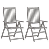 Vidaxl tuinstoelen 2 st verstelbaar massief acaciahout grijs