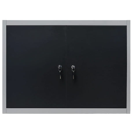Vidaxl gereedschapskast voor aan de wand metaal grijs en zwart
