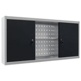 Gabinete de herramientas de Vidaxl para el metal de pared gris y negro