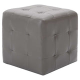 Vidaxl poef 2 st 30x30x30 cm kunstleer grijs
