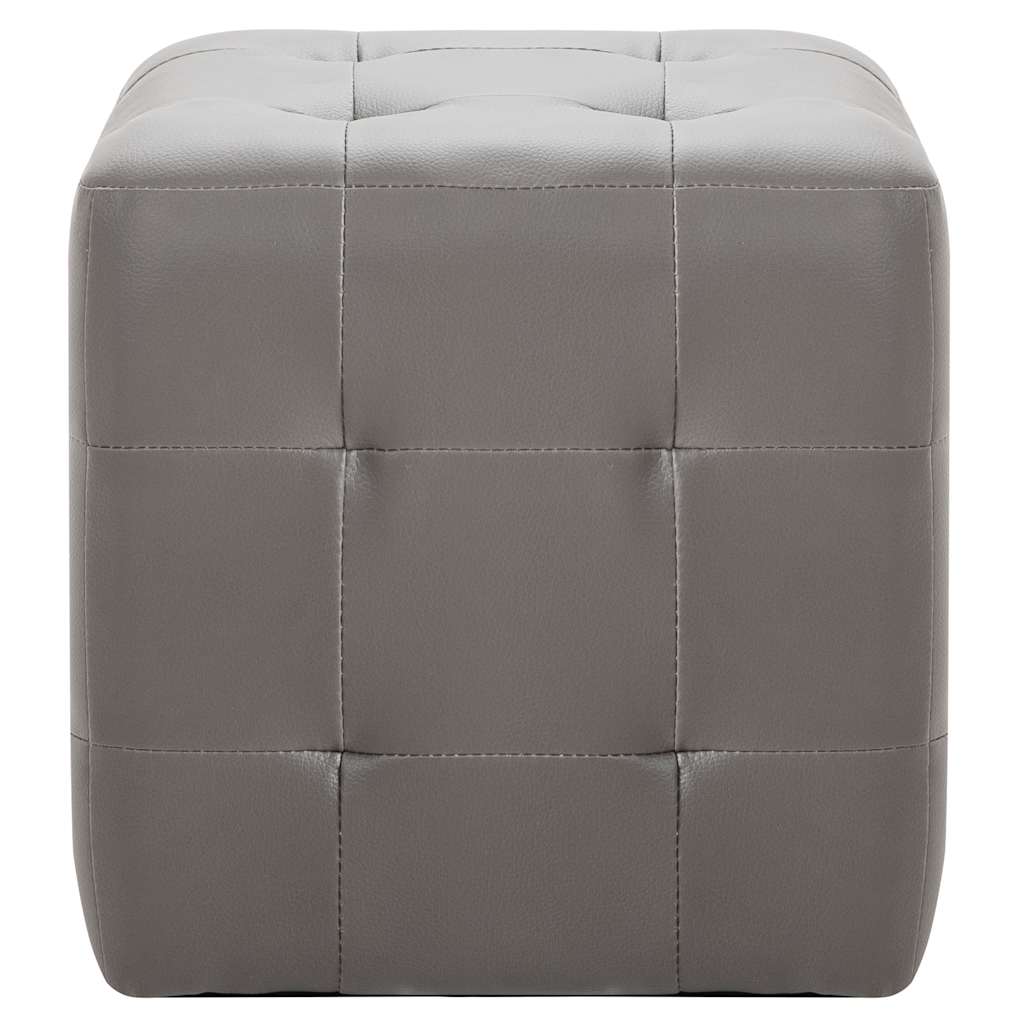 Vidaxl poef 2 st 30x30x30 cm kunstleer grijs
