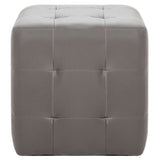Vidaxl poef 2 st 30x30x30 cm kunstleer grijs
