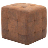Vidaxl poef 2 st 30x30x30 cm kunstsuède bruin