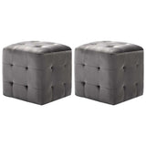 Vidaxl poef 2 st 30x30x30 cm fluweel grijs