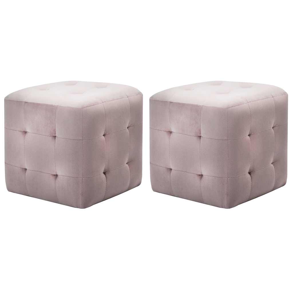 Vidaxl poef 2 st 30x30x30 cm fluweel roze