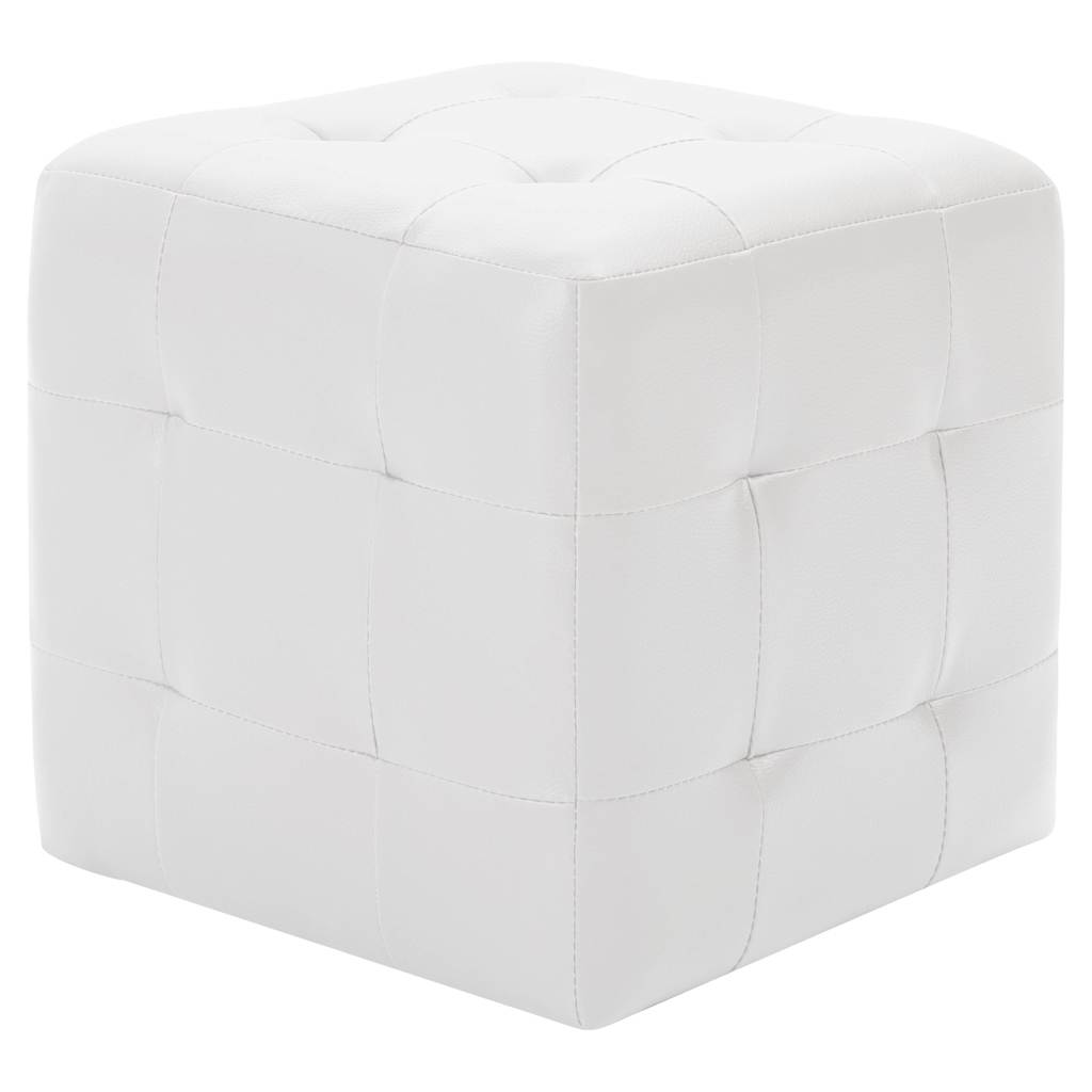 Vidaxl poef 2 st 30x30x30 cm kunstleer wit