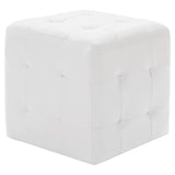 Vidaxl poef 2 st 30x30x30 cm kunstleer wit