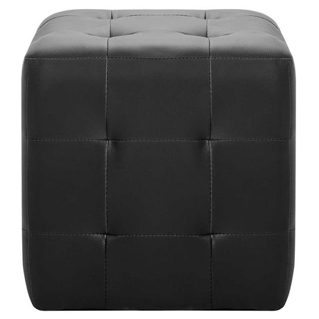 Vidaxl poef 2 st 30x30x30 cm kunstleer zwart