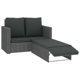 Vidaxl 2-delige loungeset met kussens poly rattan grijs