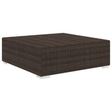 Vidaxl voetensteun 1 st met kussen poly rattan bruin