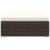 Vidaxl voetensteun 1 st met kussen poly rattan bruin