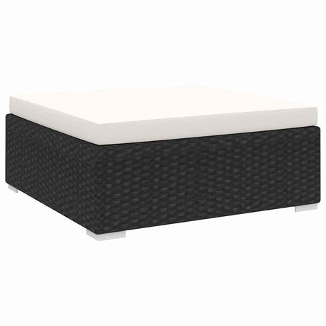 Vidaxl voetensteun 1 st met kussen poly rattan zwart
