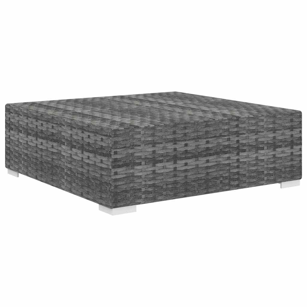 Vidaxl voetensteun 1 st met kussen poly rattan grijs
