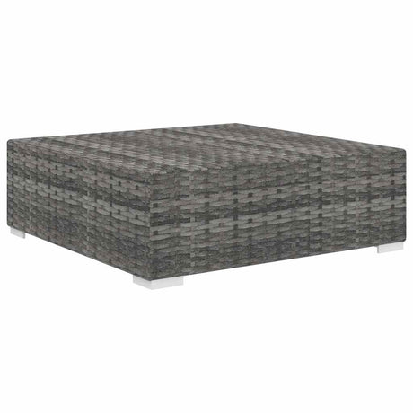 Vidaxl voetensteun 1 st met kussen poly rattan grijs