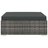 Vidaxl voetensteun 1 st met kussen poly rattan grijs