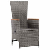 Vidaxl tuinstoelen 2 st verstelbaar met kussens poly rattan grijs