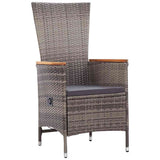 Vidaxl tuinstoelen 2 st met kussens poly rattan grijs