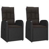 Vidaxl tuinstoelen 2 st verstelbaar met kussens poly rattan zwart