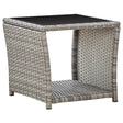Vidaxl salontafel 45x45x40 cm poly rattan en glas grijs