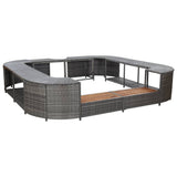 Vidaxl Spa-IboUw Square 268x268x55 cm Poly Rattan Gray