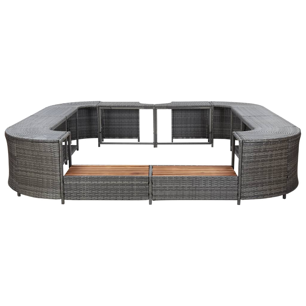 Vidaxl Spa-Ambouw Square 268x268x55 cm poli rattan siva