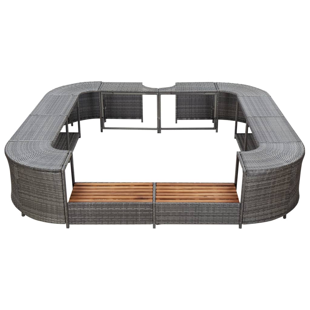 Vidaxl SpauBouw Square 268x268x55 cm Poly Rattan Gris