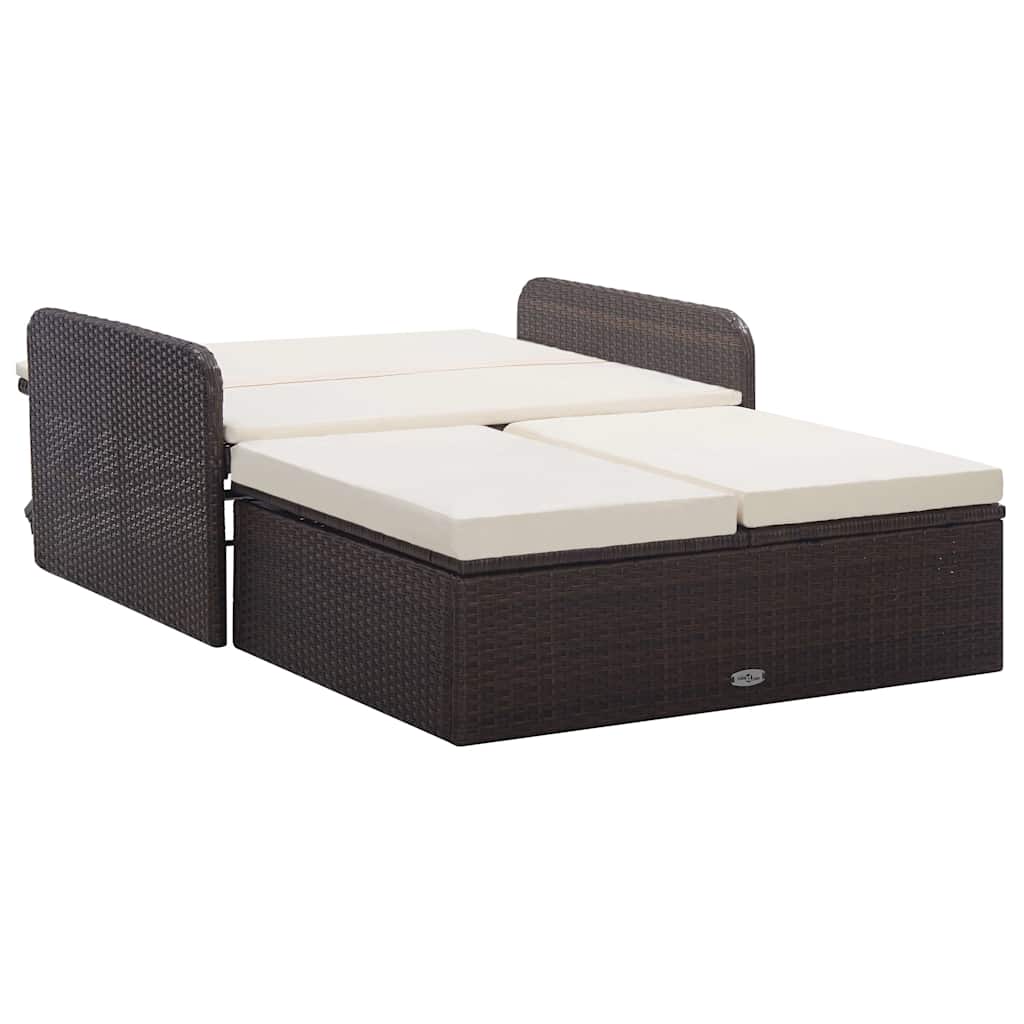 Vidaxl 2-delige loungeset met kussens poly rattan bruin