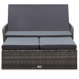 Vidaxl 2-delige loungeset met kussens poly rattan grijs