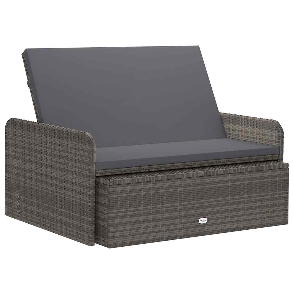 Vidaxl 2-delige loungeset met kussens poly rattan grijs