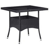 Vidaxl tuintafel poly rattan en glas zwart