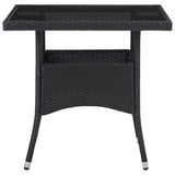Vidaxl tuintafel poly rattan en glas zwart