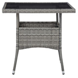Vidaxl tuintafel poly rattan en glas grijs