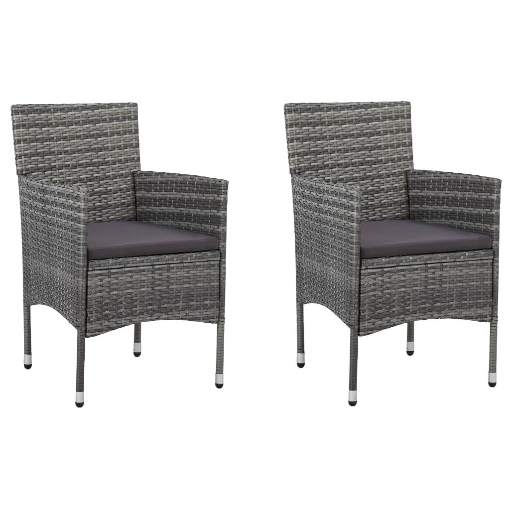 Vidaxl tuinstoelen 2 st poly rattan grijs