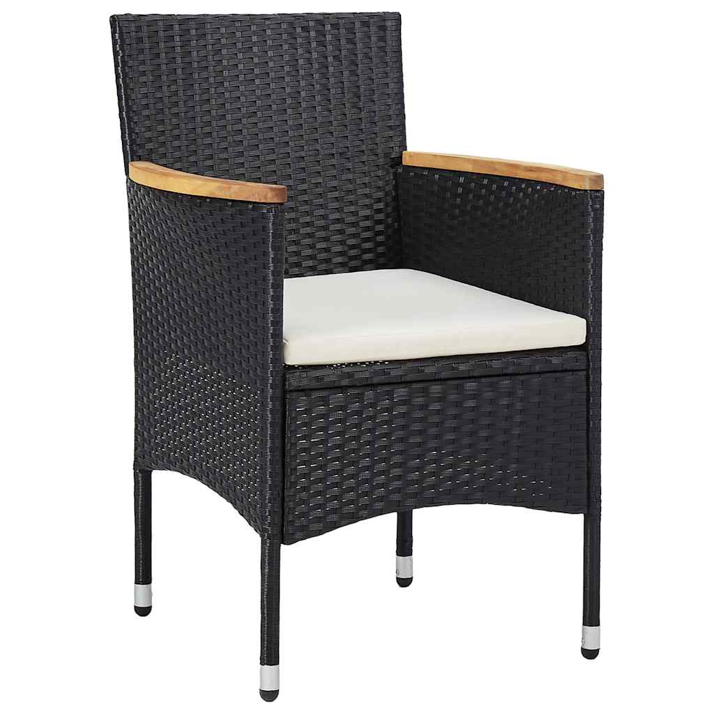 Vidaxl tuinstoelen 2 st poly rattan zwart