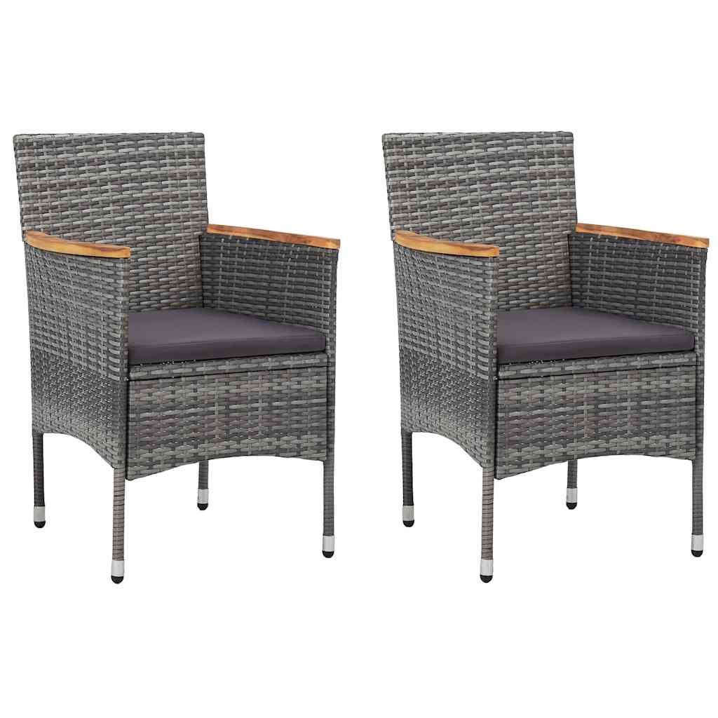 Vidaxl tuinstoelen 2 st poly rattan grijs