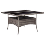 Vidaxl tuintafel poly rattan en glas grijs