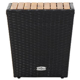 Vidaxl theetafel 41,5x41,5x43 cm poly rattan massief acaciahout zwart