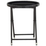 Vidaxl theetafel 60 cm poly rattan en gehard glas zwart