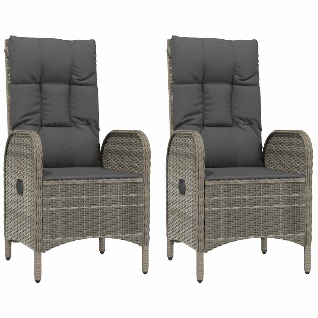 Vidaxl tuinstoelen 2 st poly rattan grijs