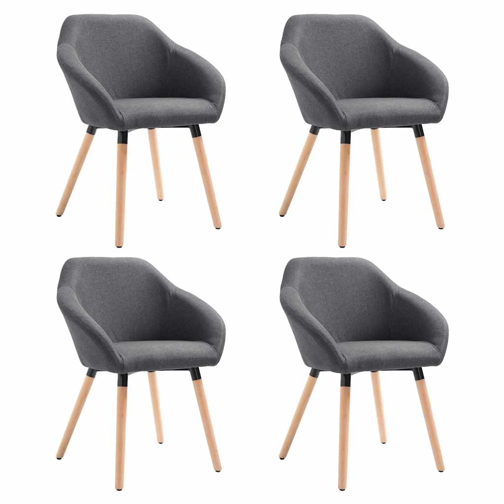 Vidaxl eetkamerstoelen 4 st stof donkergrijs