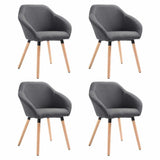 Vidaxl eetkamerstoelen 4 st stof donkergrijs