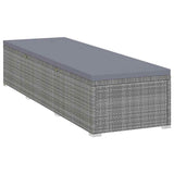 Vidaxl ligbed met kussen poly rattan grijs