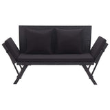 Vidaxl tuinbank met kussens 176 cm poly rattan zwart