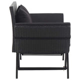 Vidaxl tuinbank met kussens 176 cm poly rattan zwart