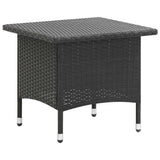 Vidaxl theetafel 50x50x47 cm poly rattan zwart