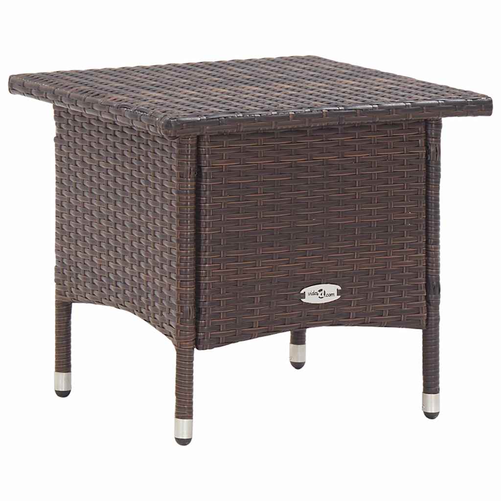 Vidaxl theetafel 50x50x47 cm poly rattan bruin