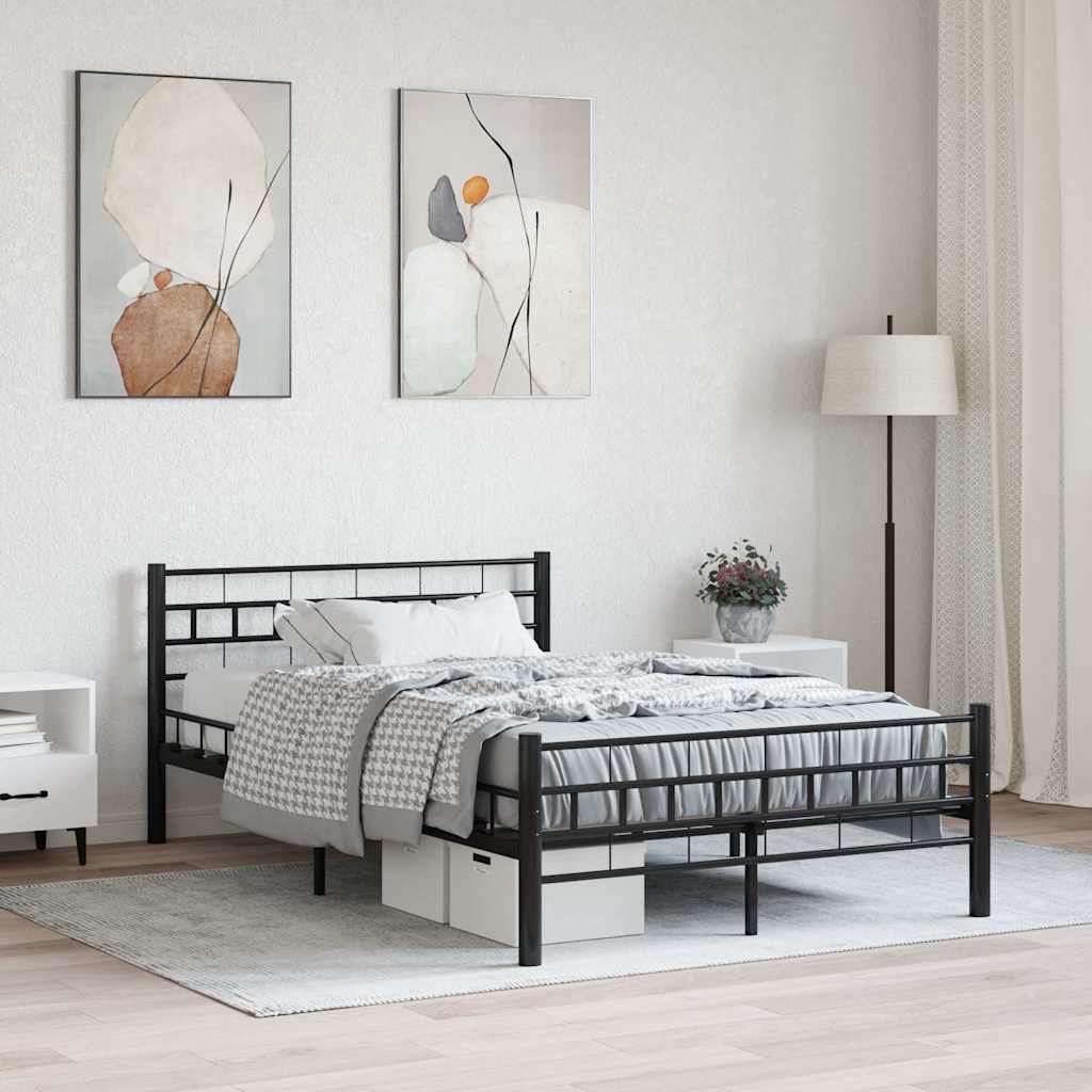 Vidaxl bedframe staal zwart 140x200 cm