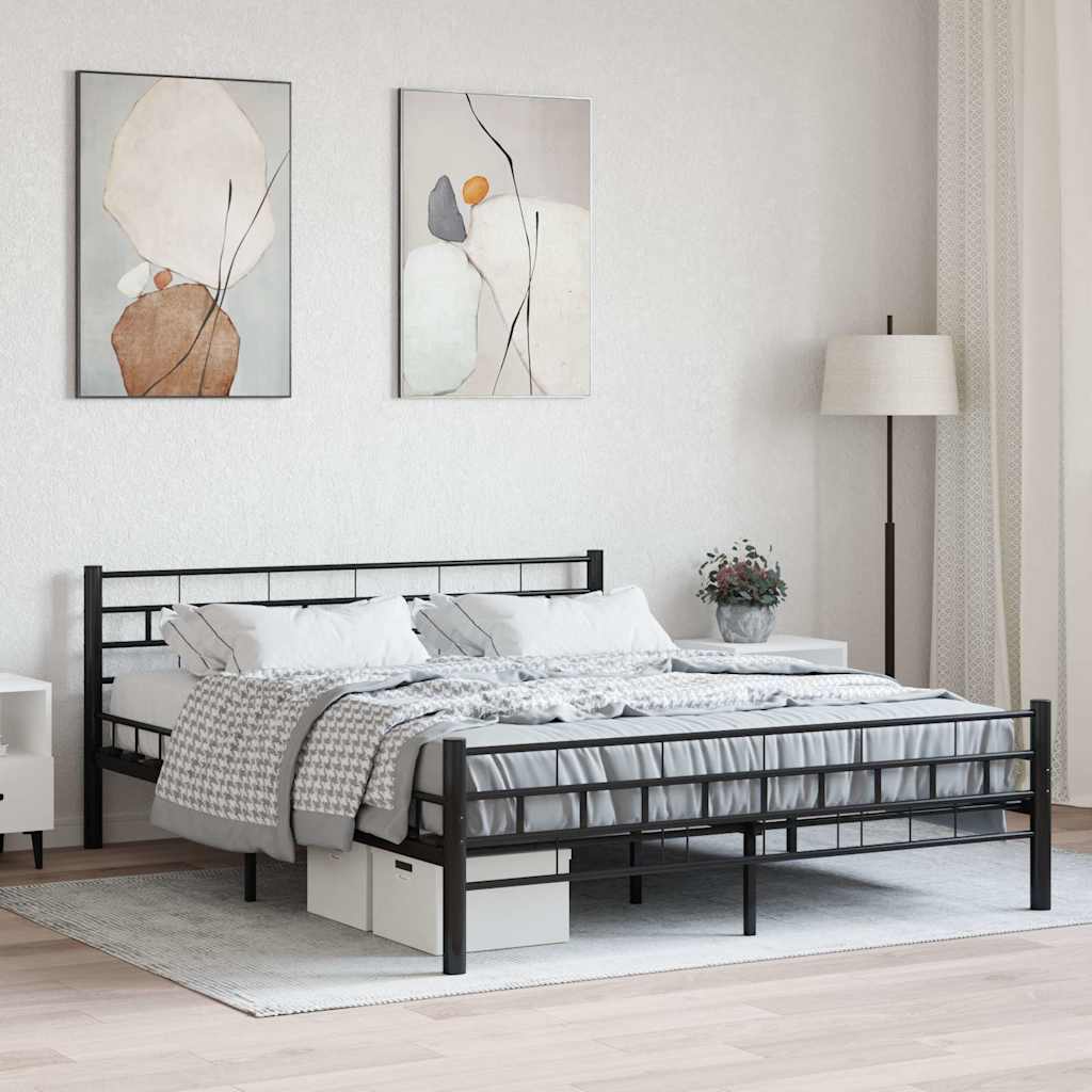 Vidaxl bedframe staal zwart 160x200 cm