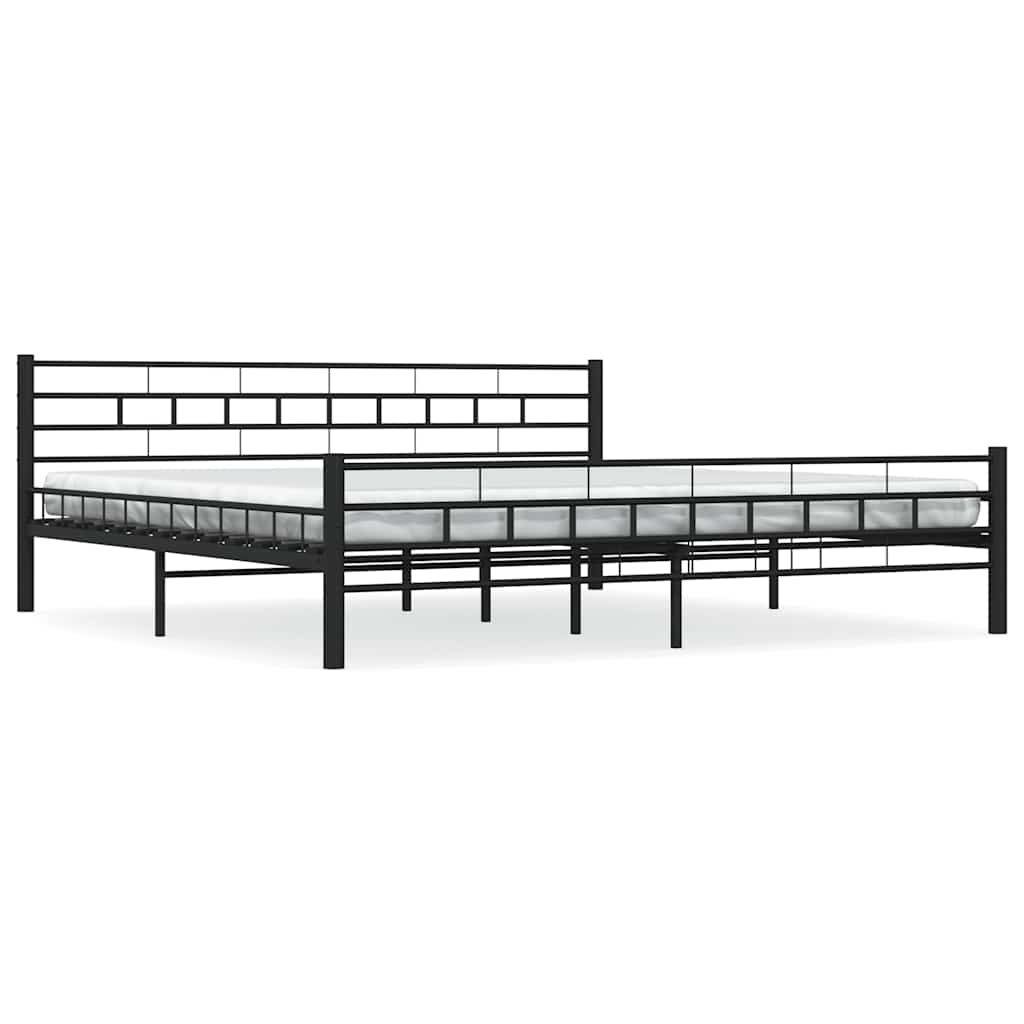 Vidaxl bedframe staal zwart 200x200 cm