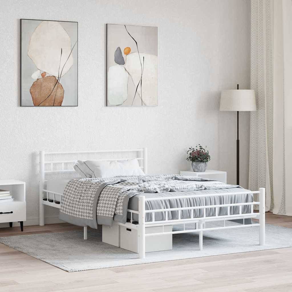 Vidaxl bedframe metaal wit 140x200 cm